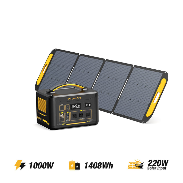 VTOMAN jump 1000W*1408Wh 220W solar generator
