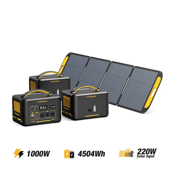 JUMP1000+2*extra battery+220w solar panel