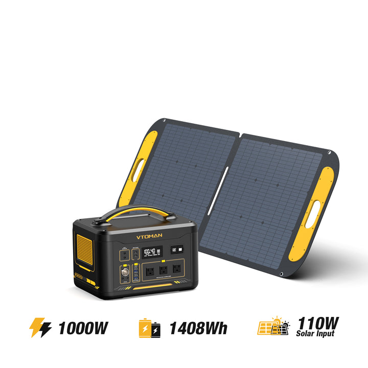 VTOMAN Jump 1000 power station 1000W 1408wh VS110 solar panel 110w