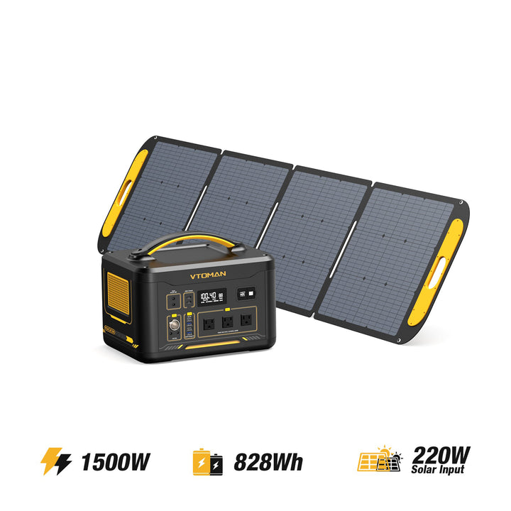vtoman jump 1500W/828Wh 220W solar generator