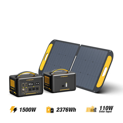 VTOMAN Jump 1500X/2376Wh V-BEYOND™ with 110W Solar Panel