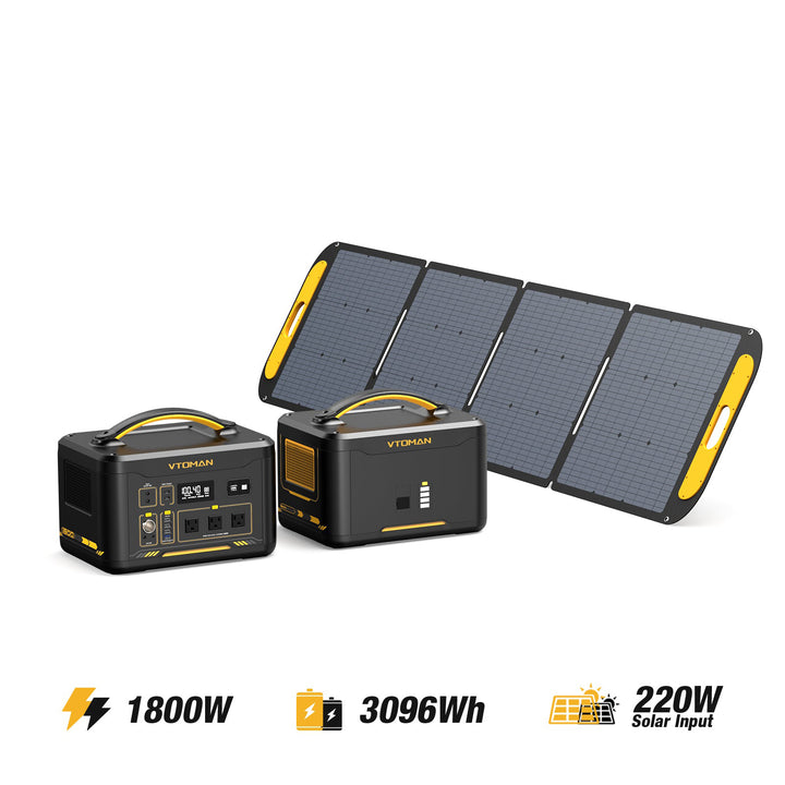 JUMP1800+1548Wh extra battery+220w solar panel