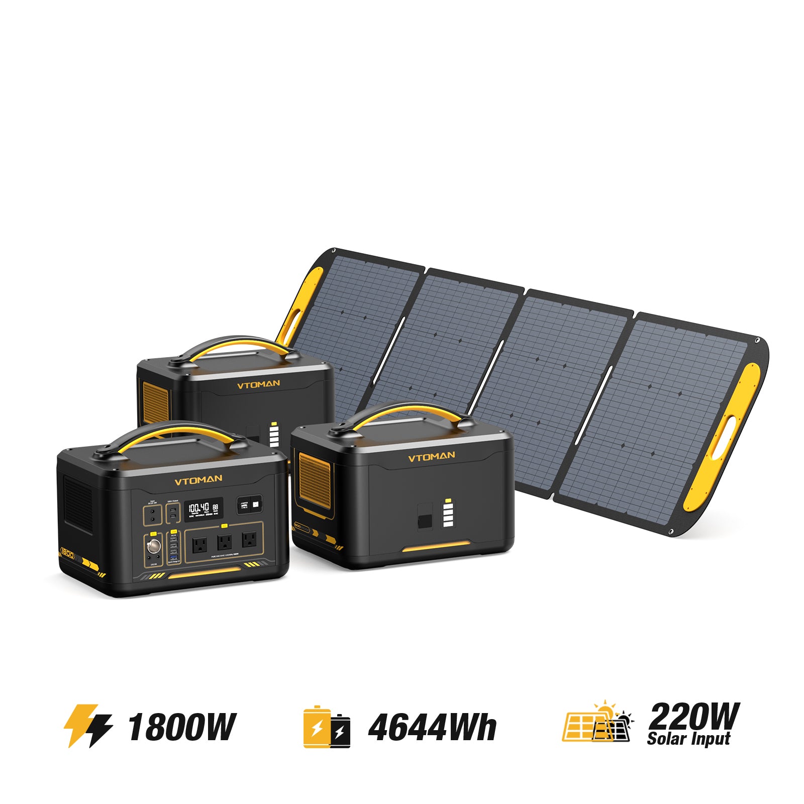 jump1800+2*1548wh extra battery+220w solar panel