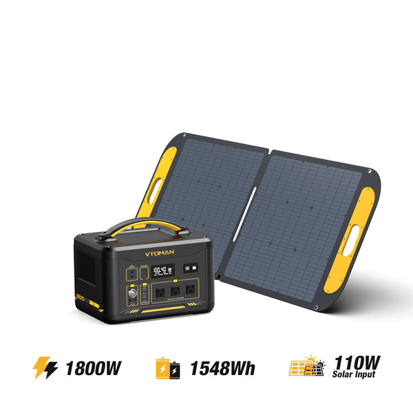 VTOMAN Jump 1800 power station 1800W 1548wh VS110 solar panel 110w