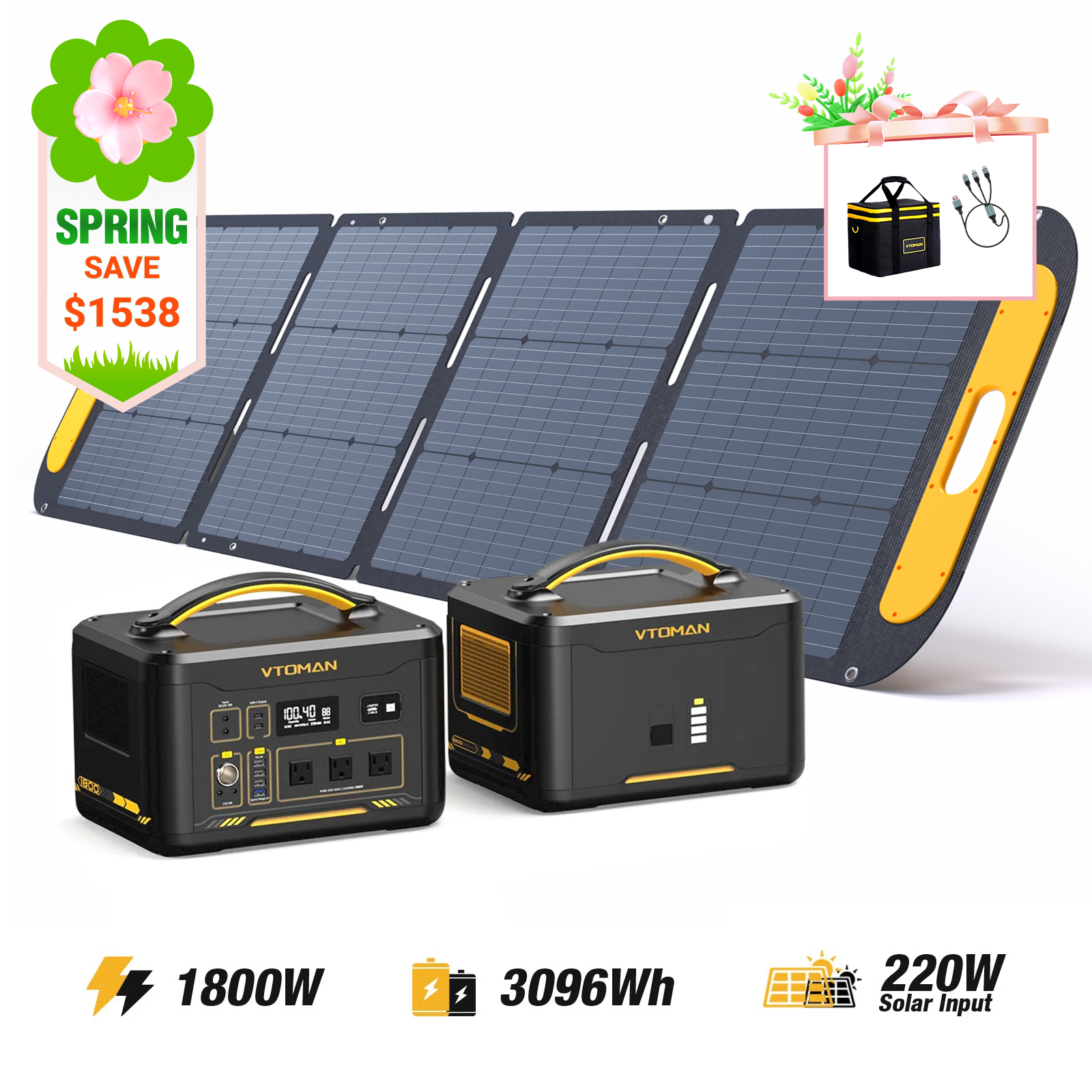 Jump 1800W/3096Wh 220W Pro Solar Panel