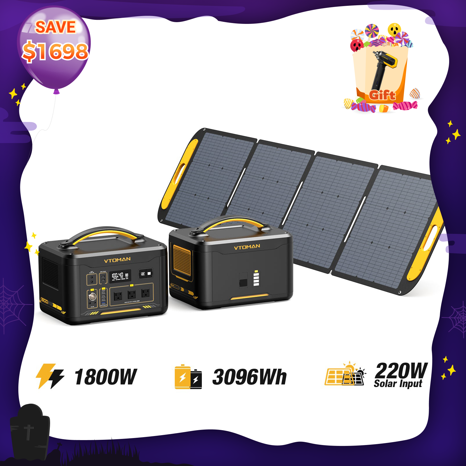 Generador solar Jump 1800W/3096Wh 220W