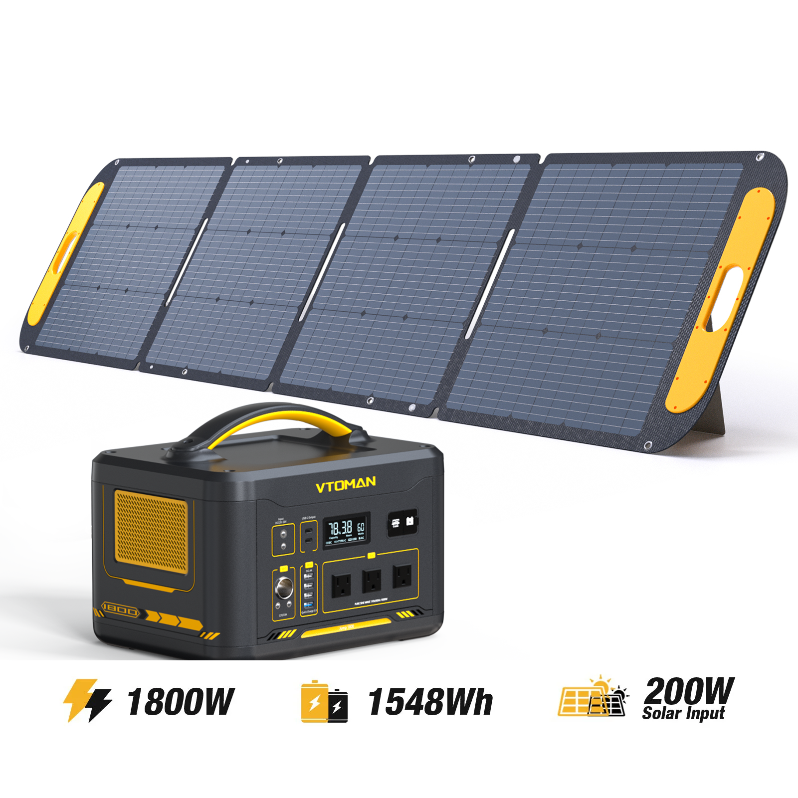VTOMAN Jump 1800 with 200W Solar Panel