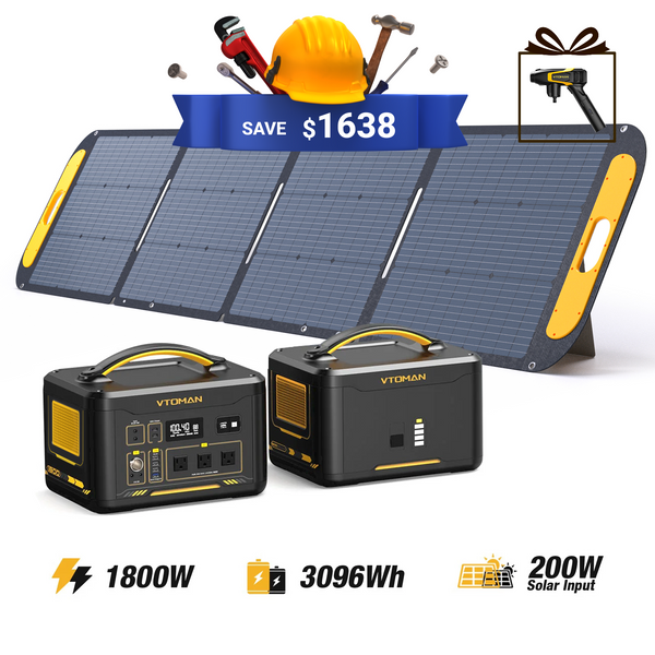 VTOMAN Jump 1800/3096Wh with 200W Solar Panel