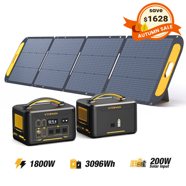 VTOMAN Jump 1800/3096Wh with 200W Solar Panel