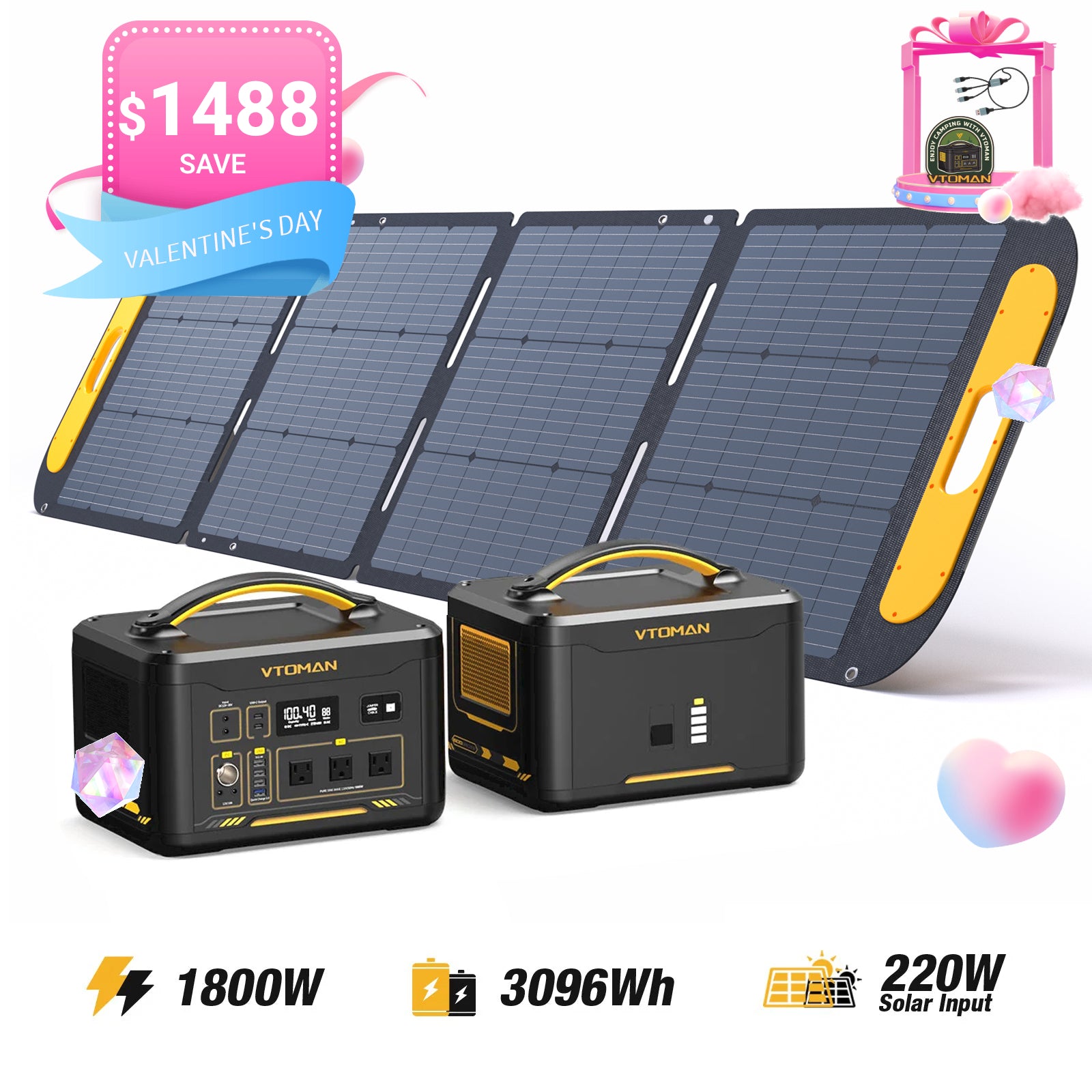 Jump 1800W/3096Wh 220W Solar Panel