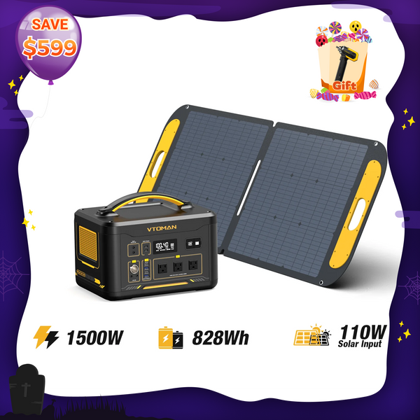 VTOMAN Jump 1500X with 110W Solar Generator