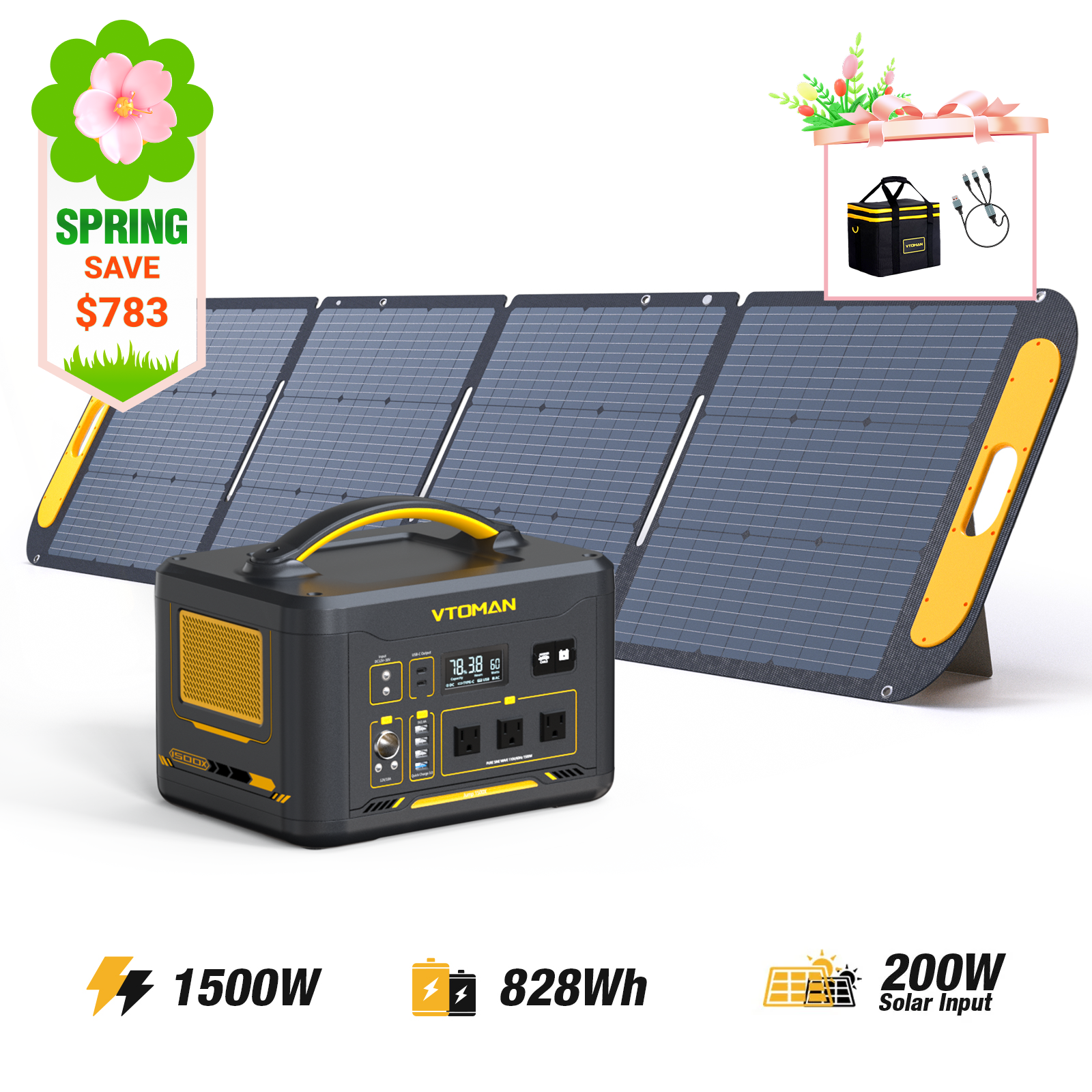 VTOMAN Jump 1500X with 220W Solar Panel