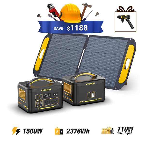 VTOMAN Jump 1500X/2376Wh with 110W Solar Panel