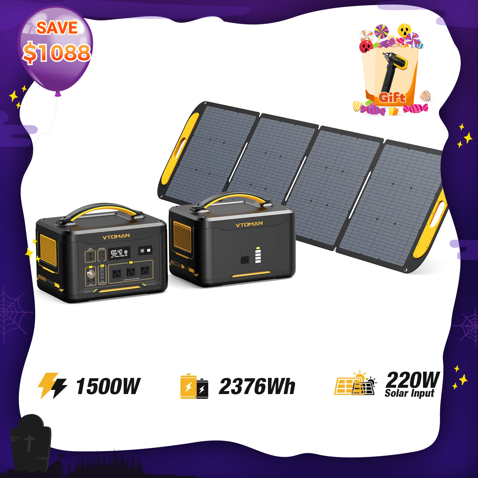 Generador solar Jump 1500W/2376Wh 220W