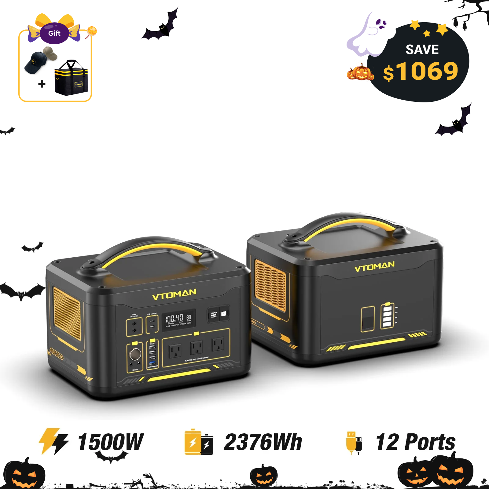 VTOMAN Jump 1500X with 1548Wh Extra Battery