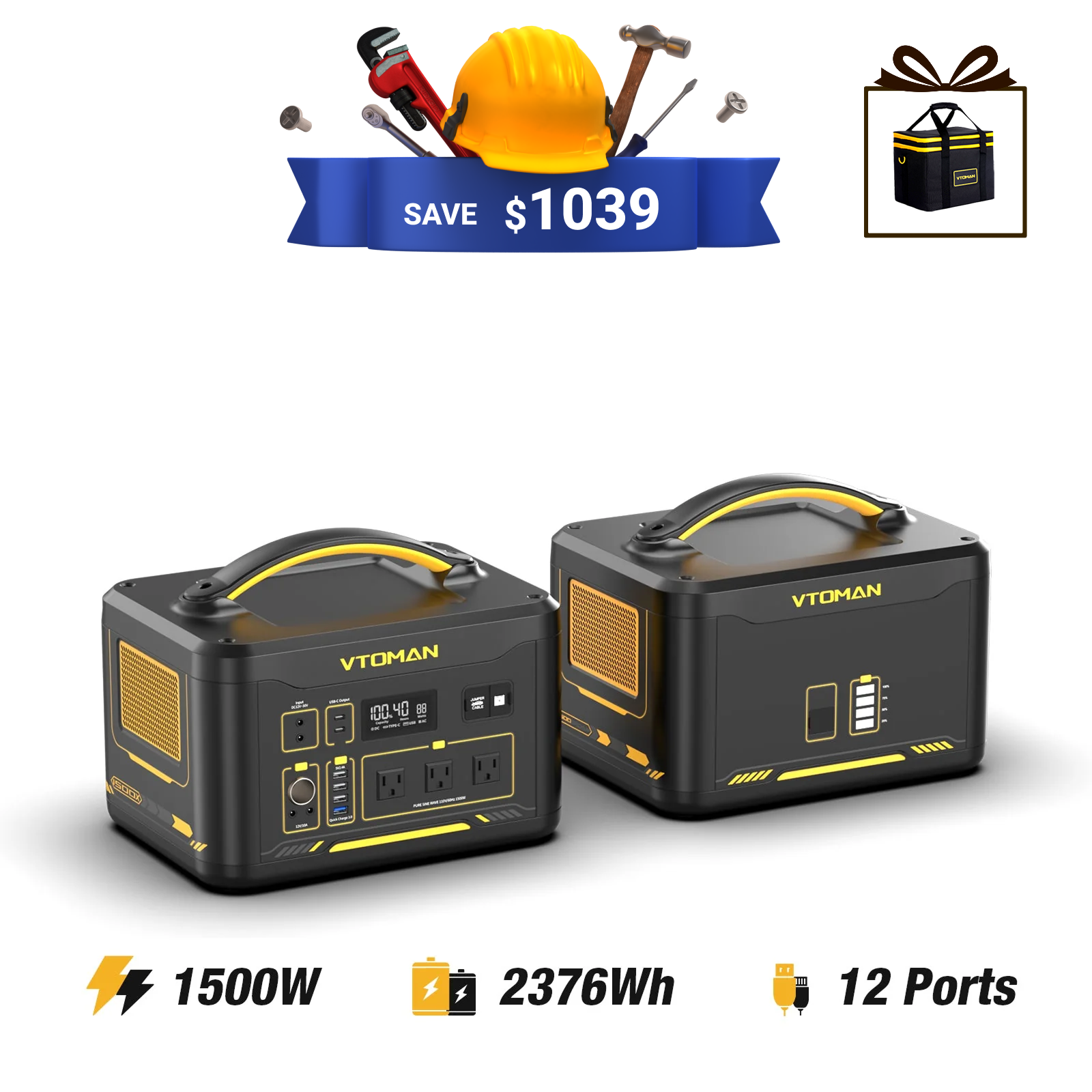 VTOMAN 1548Wh Extra Battery for Jump 1800/1500X