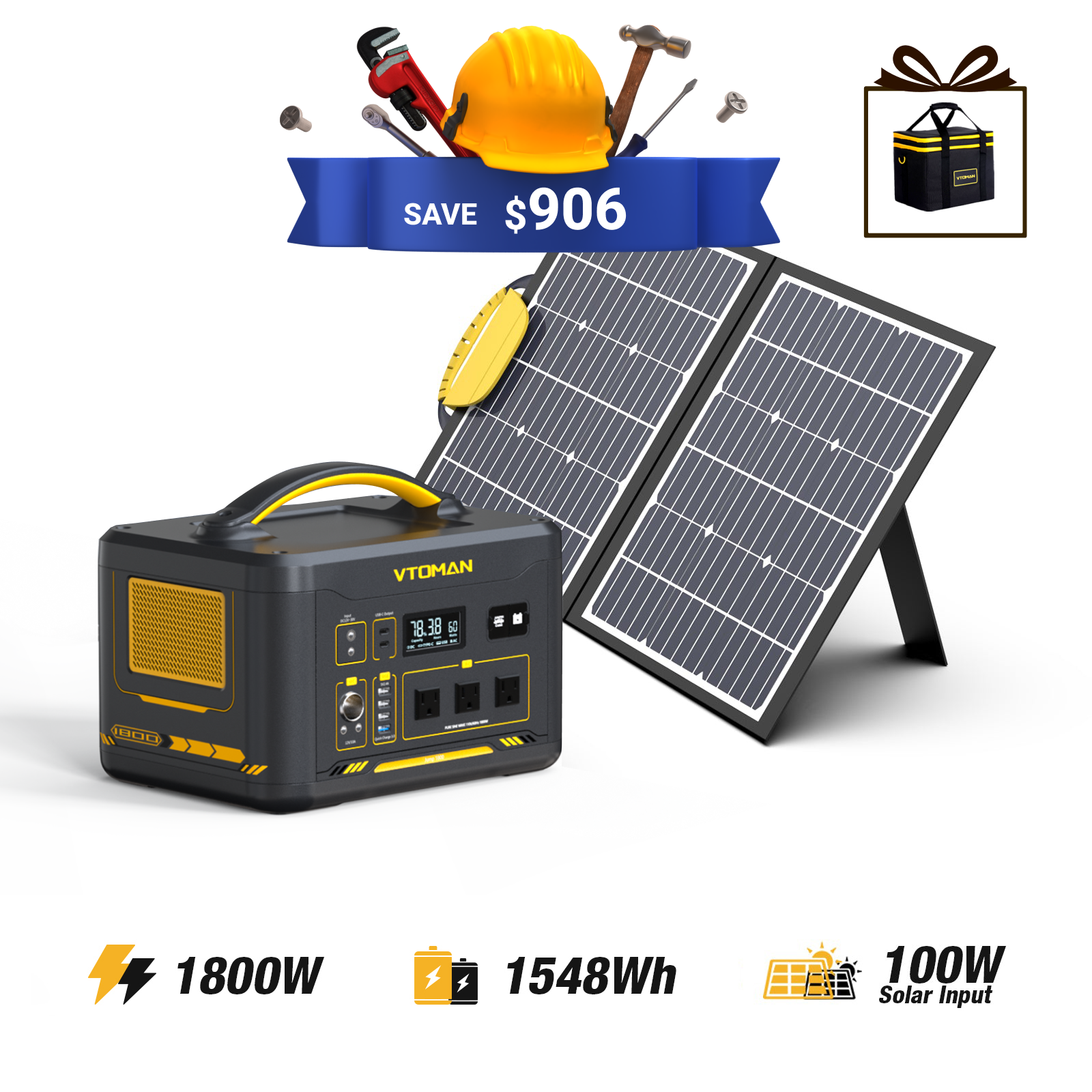VTOMAN 100W Foldable Solar Panel