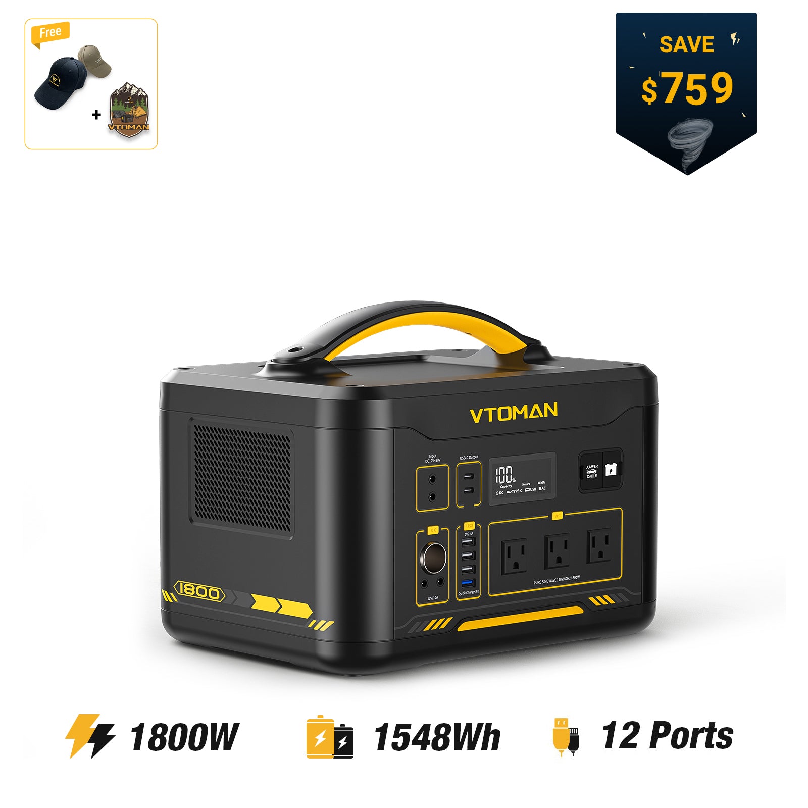 VTOMAN Jump 1800 Portable Power Station