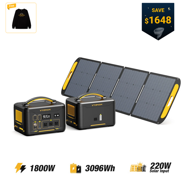 VTOMAN Jump 1800/3096Wh with 220W Solar Panel