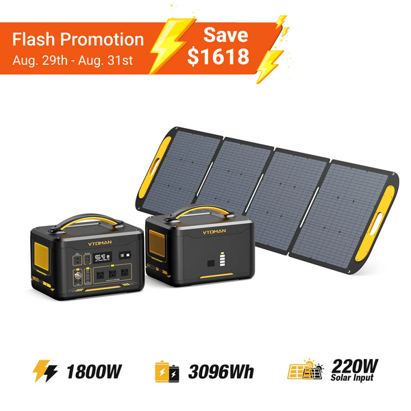 VTOMAN Jump 1800/3096Wh with 220W Solar Panel