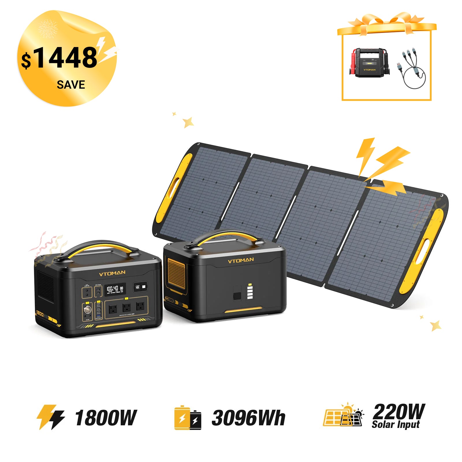 Jump 1800W/3096Wh 220W Solar Panel