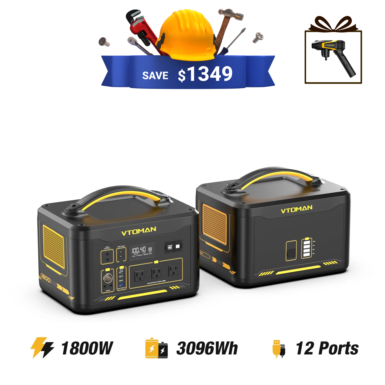 VTOMAN 1548Wh Extra Battery for Jump 1800/1500X
