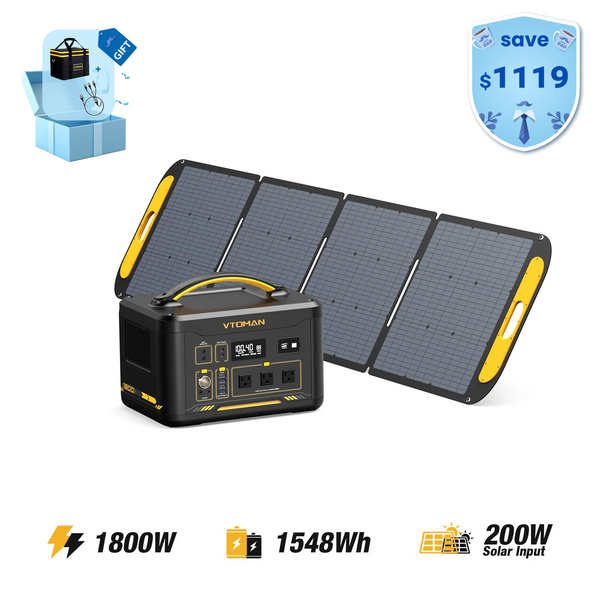 VTOMAN Jump 1800 with 200W Solar Panel