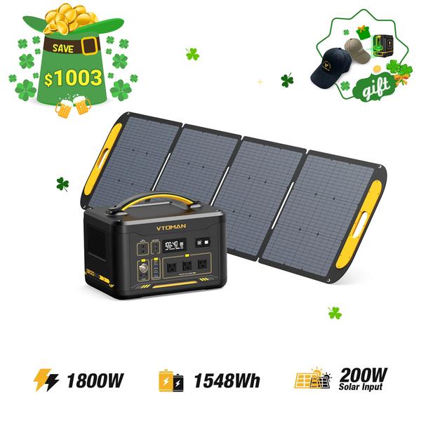 VTOMAN Jump 1800 with 200W Solar Panel