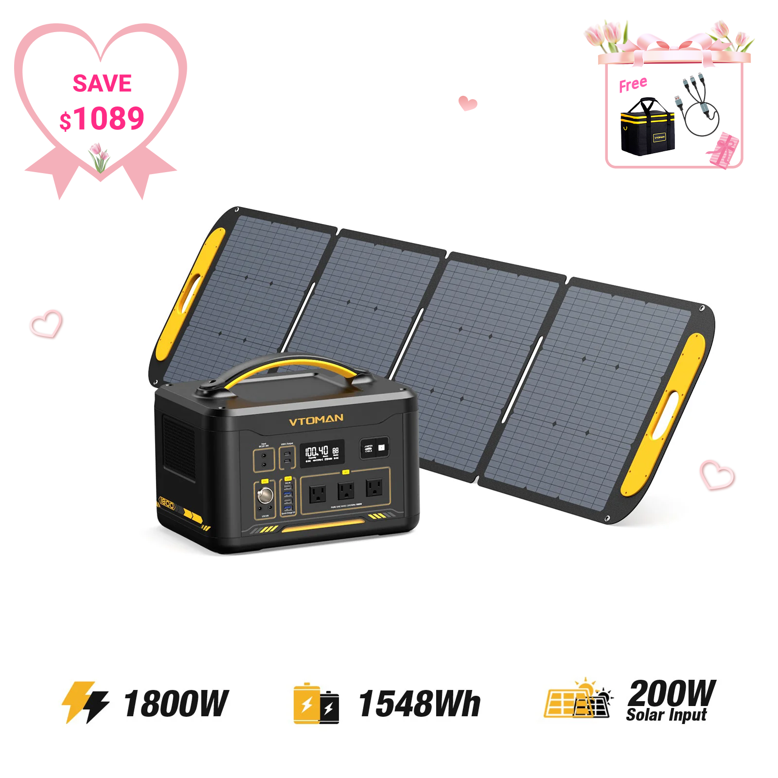 Generador solar VTOMAN Jump 1800W/1548Wh 400W