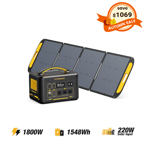 VTOMAN Jump 1800 with 220W Solar Panel