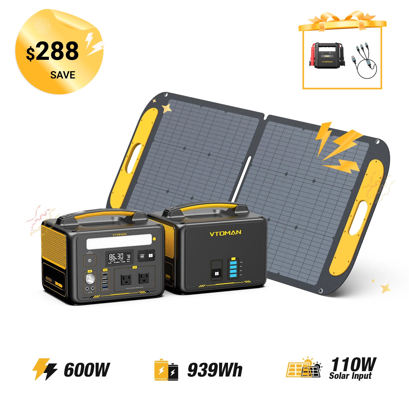 VTOMAN Jump 600X 939Wh with 110W Solar Panel