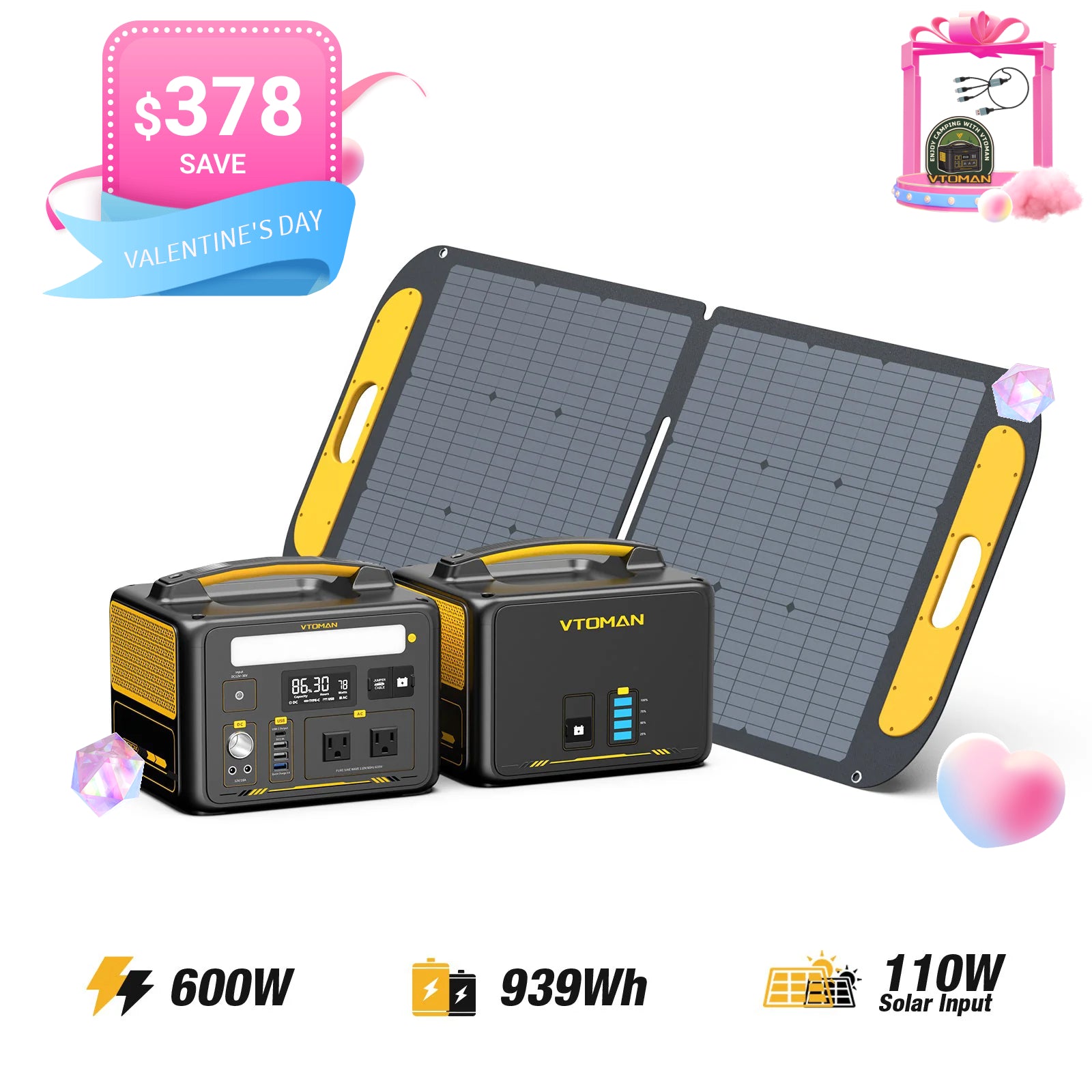 VTOMAN Jump 600X 939Wh with 110W Solar Panel