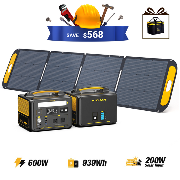 VTOMAN Jump 600X/939Wh with 200W Solar Panel