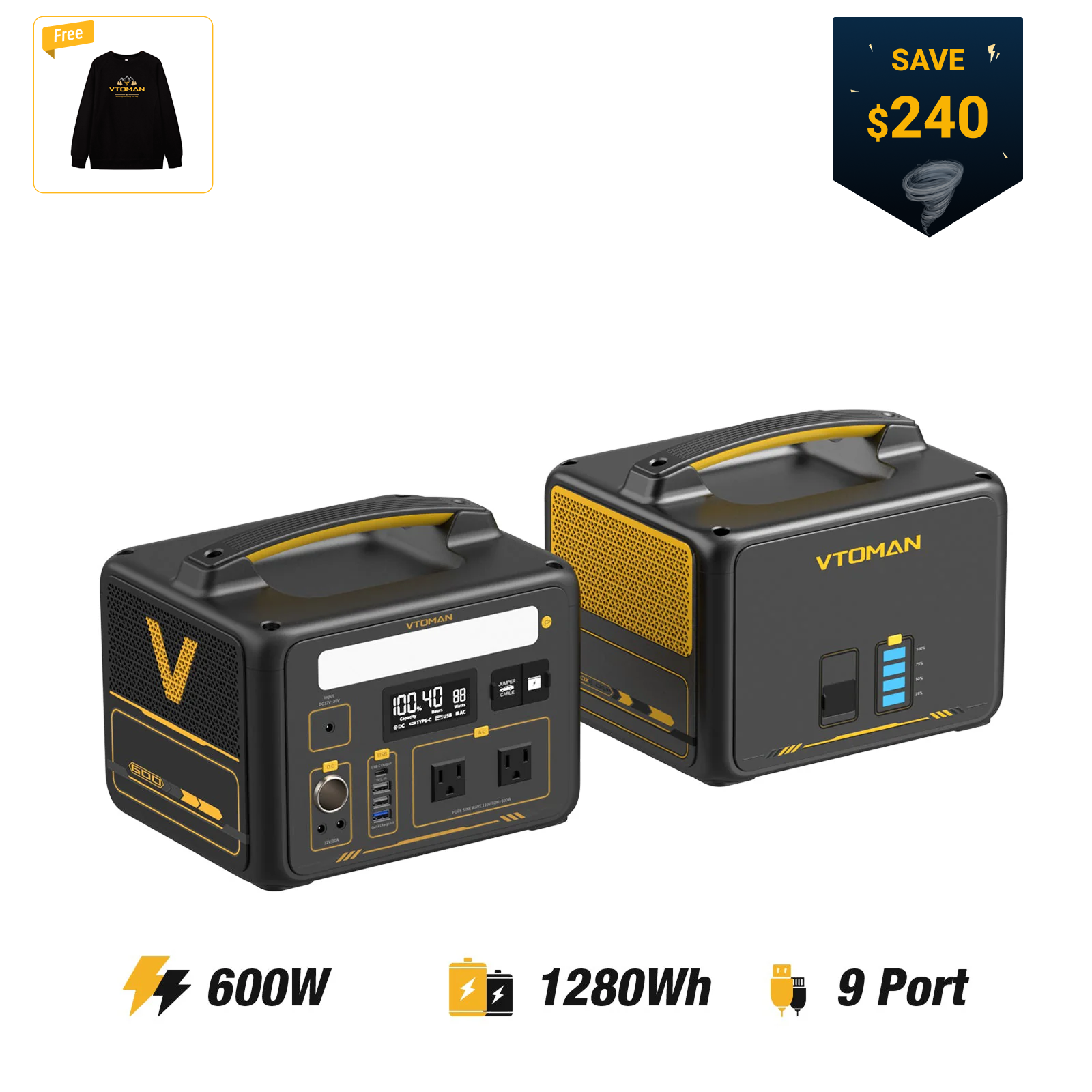 VTOMAN Jump 600 Portable Power Station