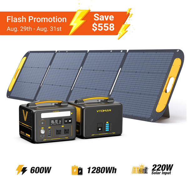 VTOMAN Jump 600/1280Wh with 220W Solar Panel
