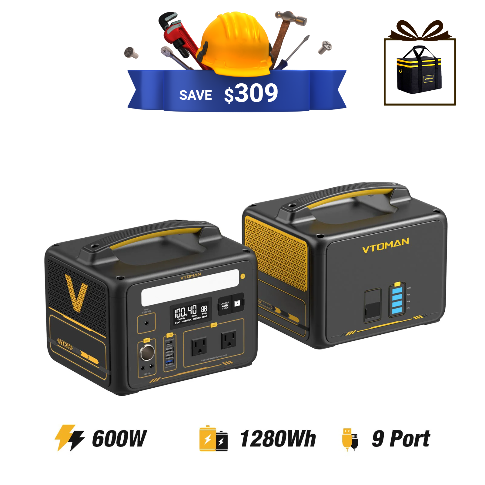 VTOMAN 640Wh Extra Battery for Jump 600X/600