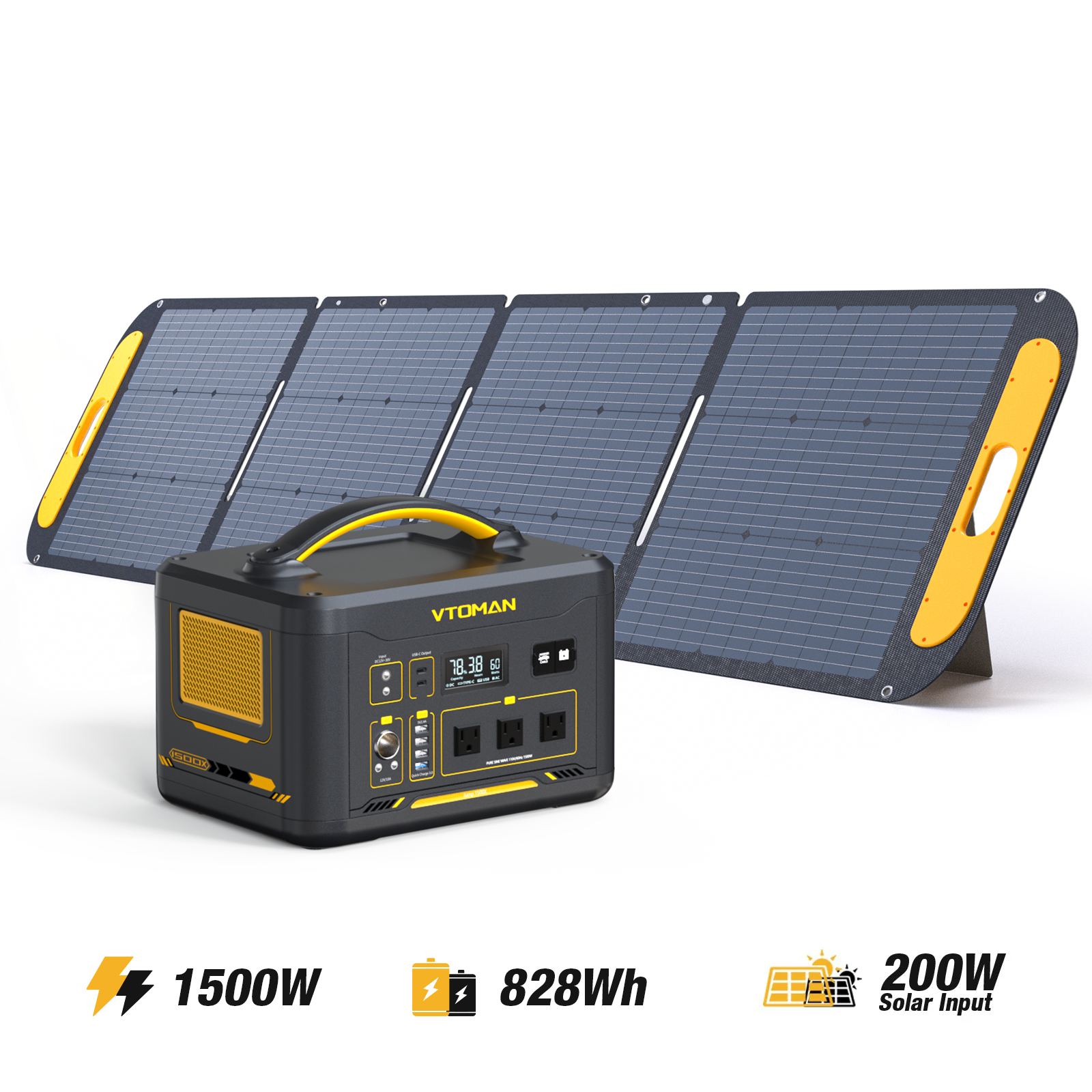 VTOMAN Jump 1500X with 200W Solar Panel