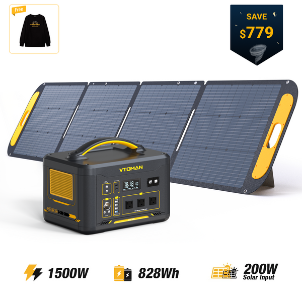 VTOMAN FlashSpeed 1500 with 200W Pro Solar Panel