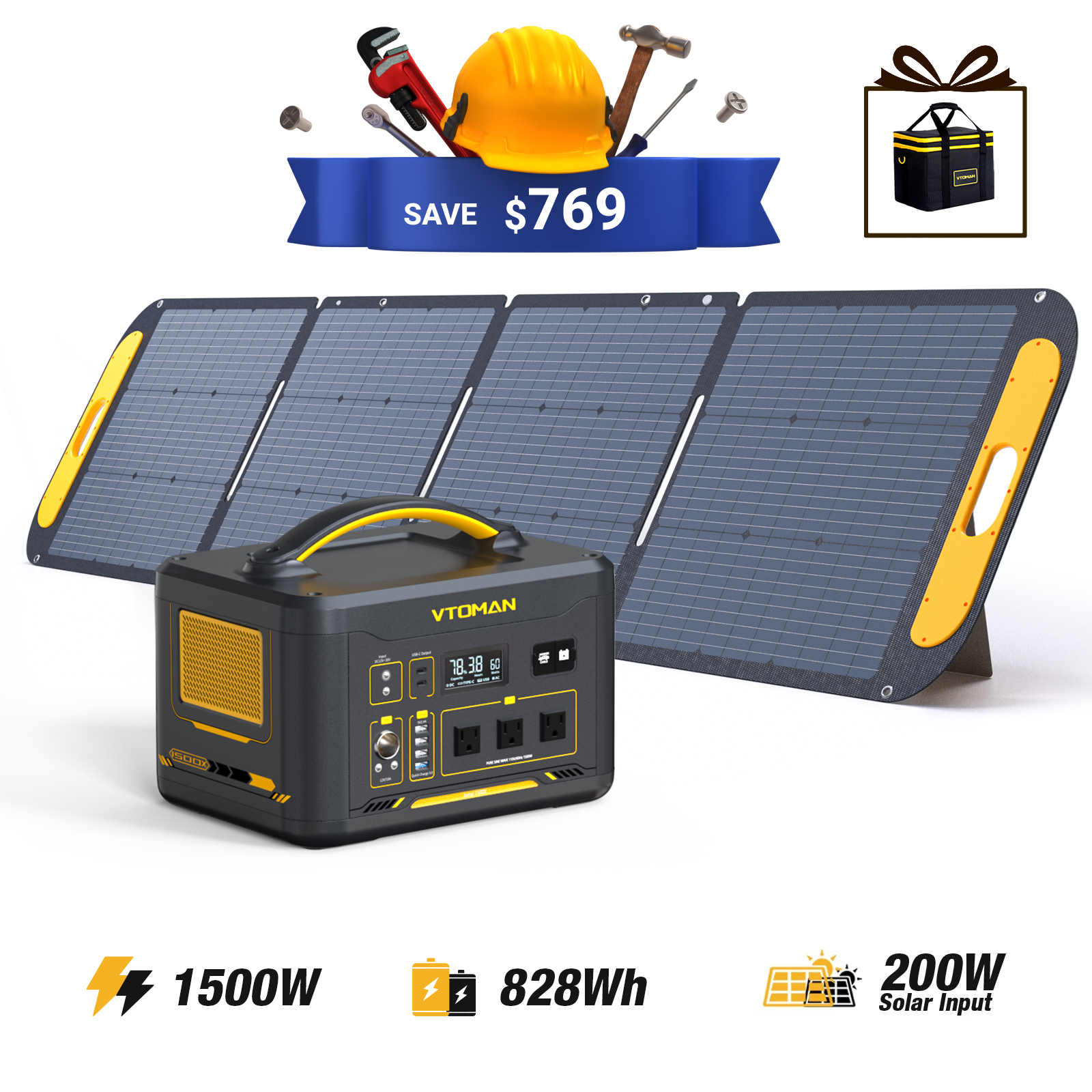 VTOMAN 200W Portable Solar Panel