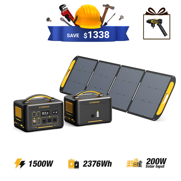 VTOMAN Jump 1500W/2376Wh with 200W Solar Panel