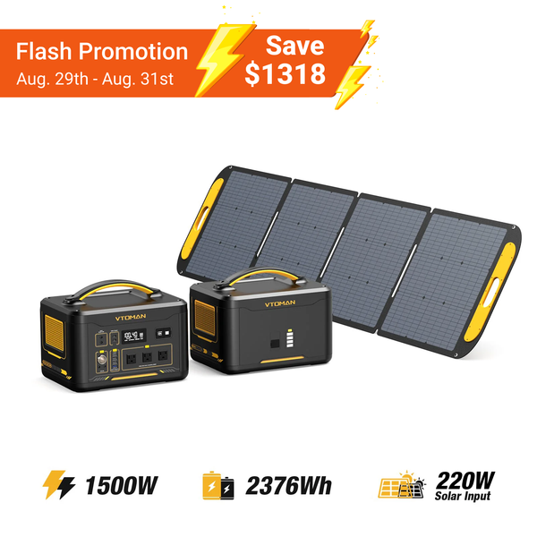 VTOMAN Jump 1500X/2376Wh with 220W Solar Panel