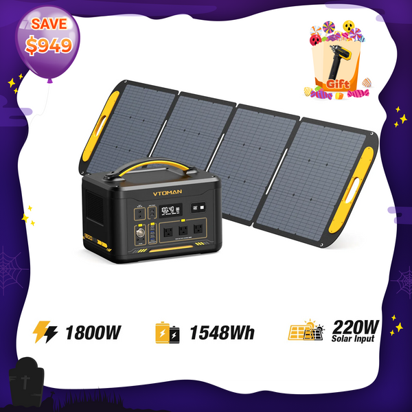 VTOMAN Jump 1800 with 220W Solar Generator