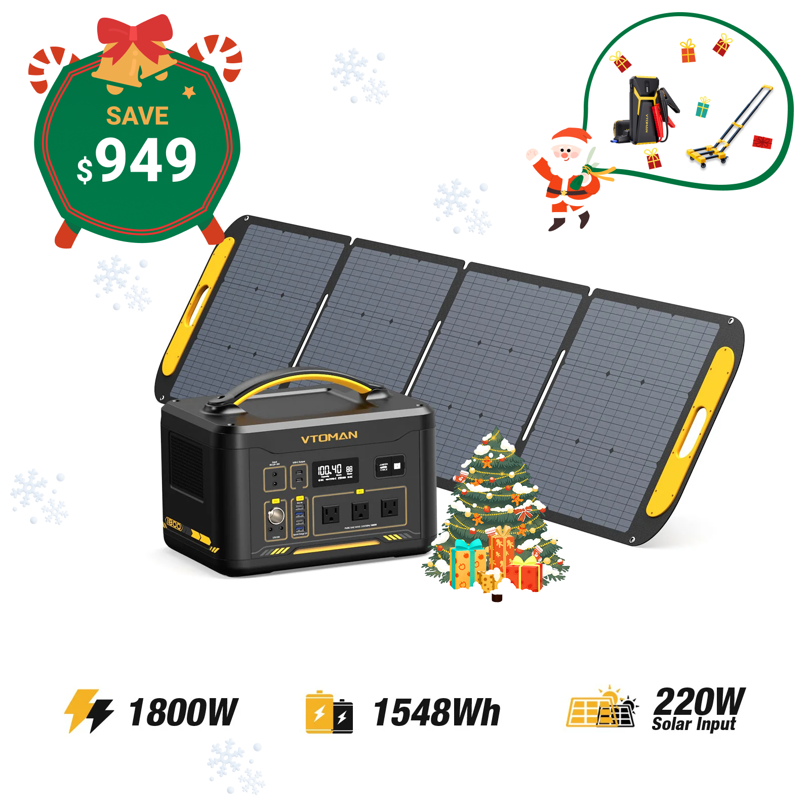 Panel solar portátil VTOMAN 220W Pro