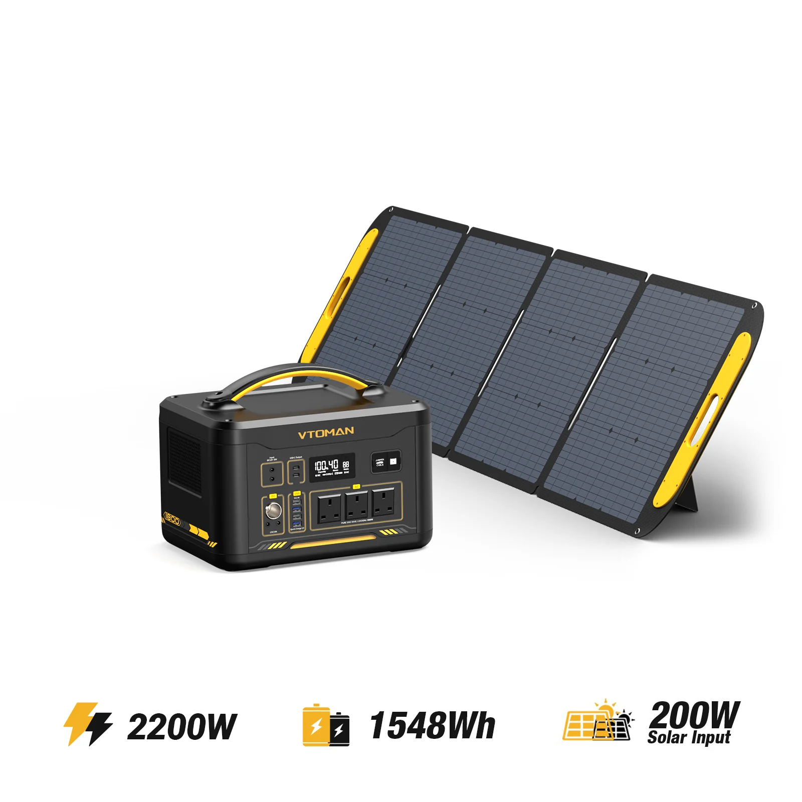 VTOMAN Jump 1800 with 200W Solar Panel