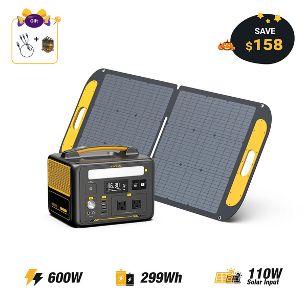 VTOMAN FlashSpeed 600 with 110W Solar Panel