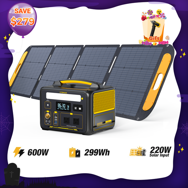 VTOMAN Jump 600X with 220W Solar Generator