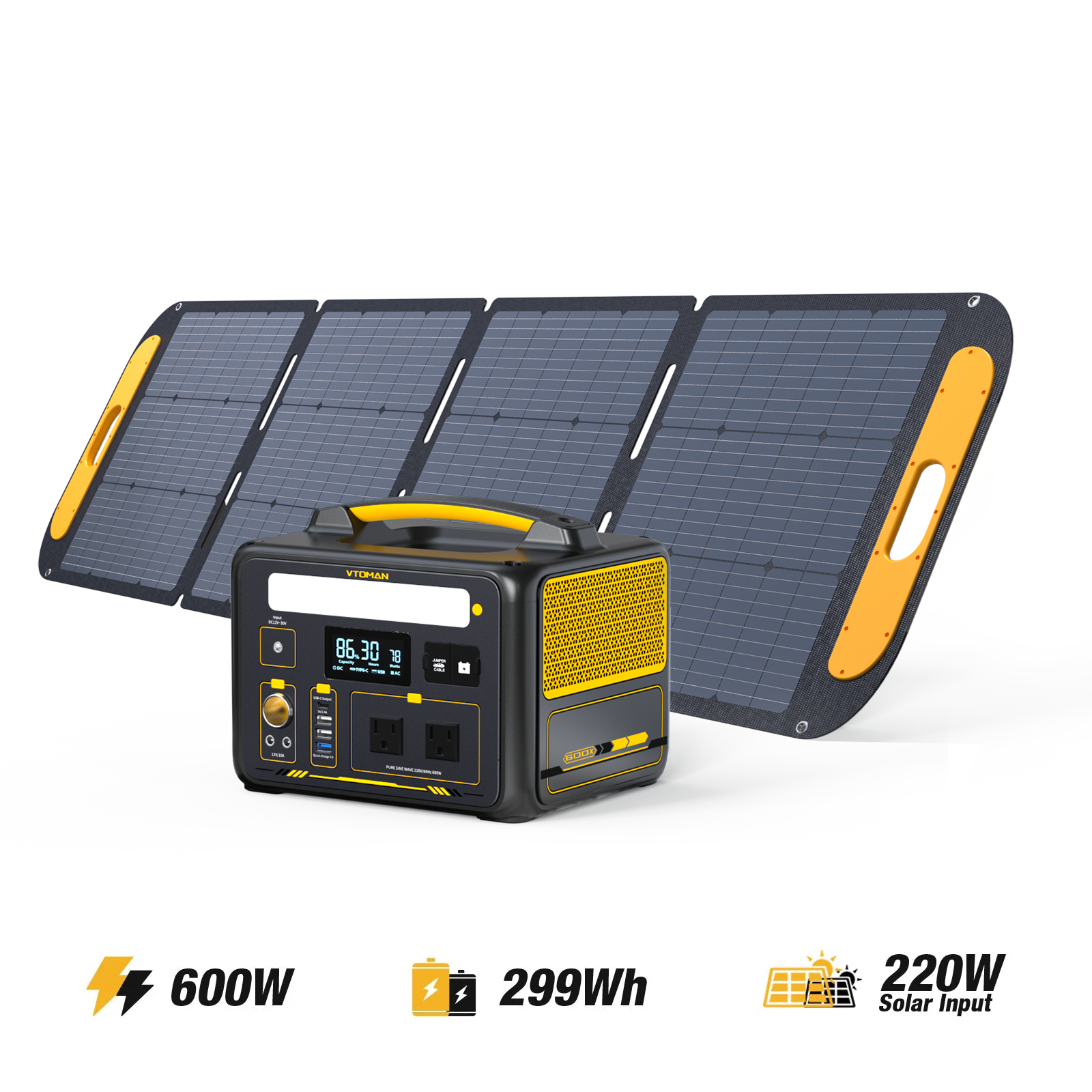 VTOMAN 220W Portable Solar Panel