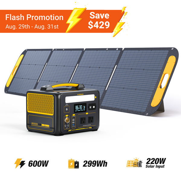 VTOMAN Jump 600X with 220W Solar Panel