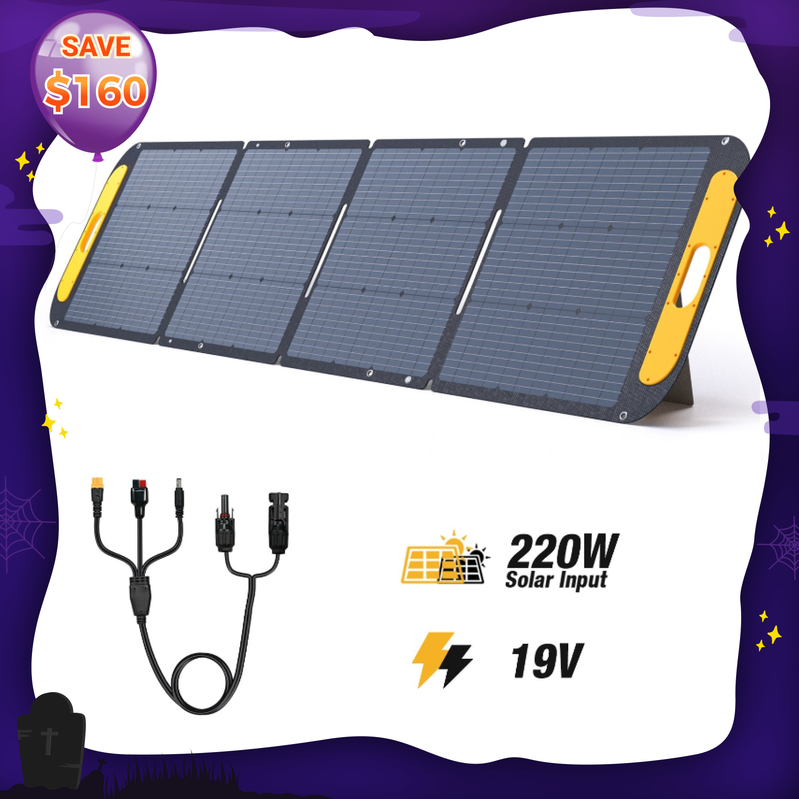 VTOMAN 220W Portable Solar Panel