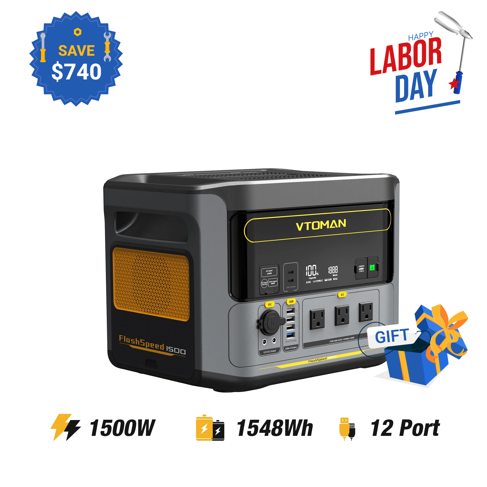 VTOMAN FlashSpeed 1500 Power Station